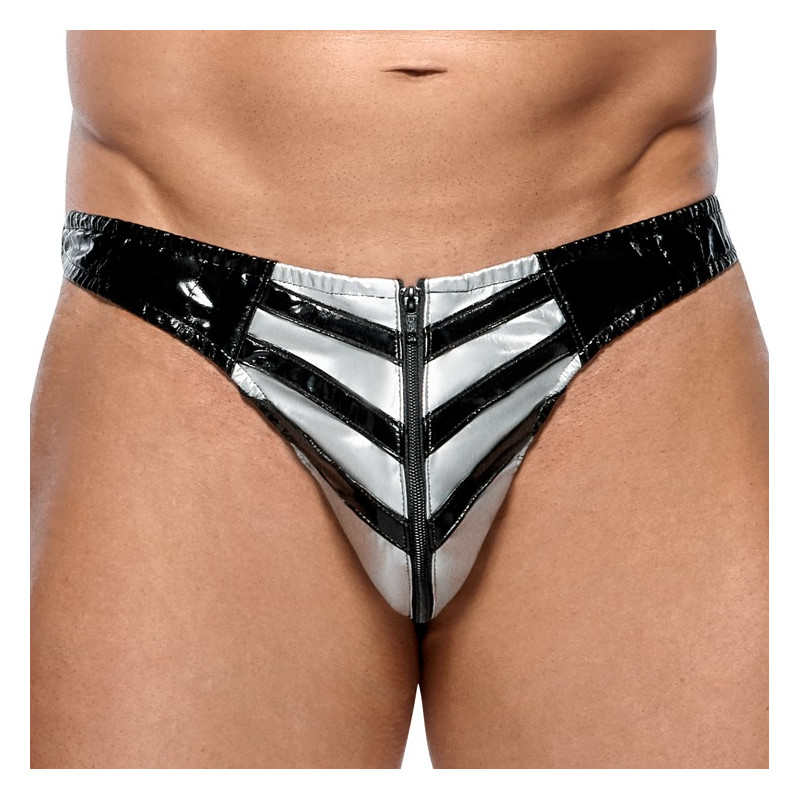 Black Level Men Slip sexy Vinyl Raft Noir-Argenté